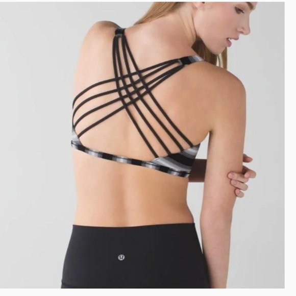 lululemon athletica Other - lululemon striped free to be wild sports bra w/cross straps in back